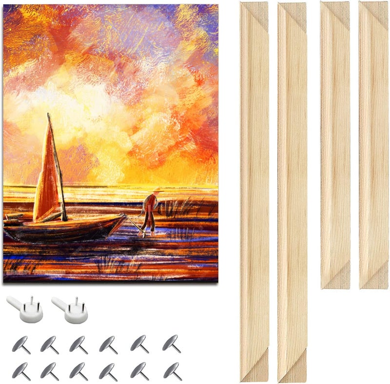 EVNEED أشرطة تمديد قماش DIY، عبوة 2 إطار 12x16 بوصة - سهل التجميع، مجموعة إطارات زيتية مغلفة بقماش خشبي - للزيوت، والطباعة، والطلاء - Image 1